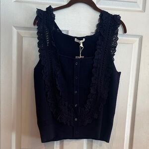 Chic Navy Women's Sleeveless Knit Top